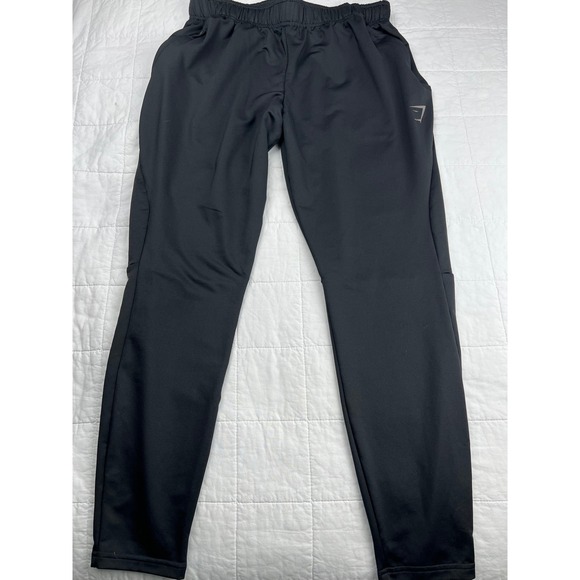 Gymshark Athletic Jogger Pants Black Size Medium Zip Pockets Training - Picture 3 of 9